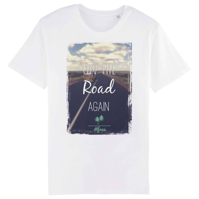 T-shirt homme original free on the road #vanlife