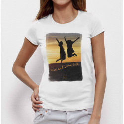 T-shirt femme original Live the life you love