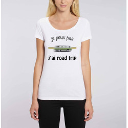 Tshirt femme je peux pas, j'ai road trip combi Volkswagen