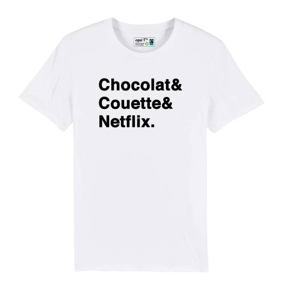 T-shirt homme Chocolat & Couette & Netflix