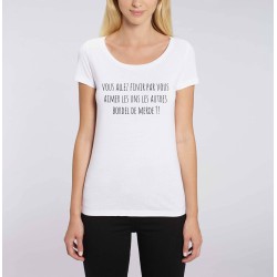T-shirt femme original Vous allez finir par vous aimer les uns les autres - les inconnus #stallone