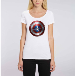 T-shirt femme original captain america bouclier - avengers